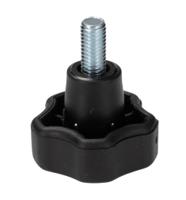 188-3452 RS PRO Black Multiple Lobes Clamping Knob, M8, Threaded Stud