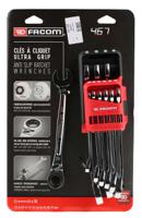 467bjp10pb Facom 467B Series 10-Piece Spanner Set, 8 → 19 mm, Chrome Vanadium Steel