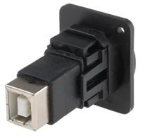 898-7605 RS PRO Straight, Panel Mount, Socket- Single Port Type A to B 2.0 USB Connector