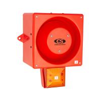 yl80dlarfhvwr Clifford & Snell YL80 Hi Vis Series Amber Sounder Beacon, 24 V dc, IP66, Wall Mount, 116dB at 1 Metre