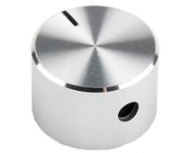 499-933 RS PRO 18mm Silver Potentiometer Knob for 6.4mm Shaft Splined