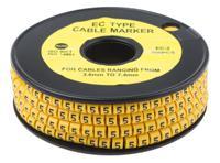 812-0950 RS PRO Slide On Cable Markers, Black on Yellow, Pre-printed "5", 3.6 → 7.4mm Cable