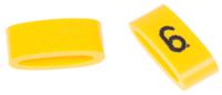901-10484 HellermannTyton Ovalgrip Slide On Cable Markers, Black on Yellow, Pre-printed "6", 2.5 → 6mm Cable,