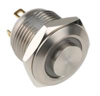175-9640 RS PRO Illuminated Push Button Switch, Momentary, Panel Mount, 16mm Cutout, SPST, White LED, 36V dc, IP67