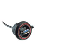 px0460a3 Bulgin Straight, Panel Mount, Socket- Single Port Type Type A 3 IP68 USB Connector