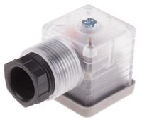 811-8178 RS PRO 3P+E DIN 43650 A, Female Solenoid Valve Connector with Indicator Light, 48 V dc Voltage