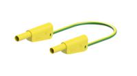 662010-05020 Staubli Test lead, 19A, 600 → 1000V, Green/Yellow, 50cm Lead Length