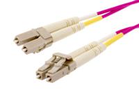 121-3905 RS PRO LC to LC Duplex Multi Mode OM4 Fibre Optic Cable, 900μm, Violet, 3m
