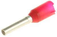 9004330000 Weidmuller Insulated Crimp Bootlace Ferrule, 8mm Pin Length, 1.4mm Pin Diameter, 1mm² Wire Size, Red