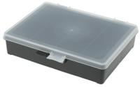 132428 Raaco 6 Cell Black PP Compartment Box, 40mm x 179mm x 151mm