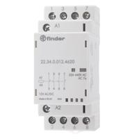 223400124620 Finder 22 Contactor, 12 V dc Coil, 4-Pole, 25 A, 4 kW 12 V, 2 NO/2 NC, 250 V dc, 440V ac