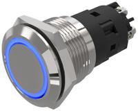 82-51522123 EAO 82 Series Illuminated Illuminated Push Button Switch, Latching, Panel Mount, 19mm Cutout, SPDT, Blue LED, 240V,
