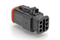 at06-6s-sr01blk Amphenol Industrial, AT Automotive Connector Plug Black Cable Mount 6 Way, Crimp Termination AT06-6S-SR01BLK