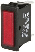 c0430fqnay Arcolectric (Bulgin) Ltd 0430 Series Red Neon Panel Mount Indicator, 250V, 28.2 x 11.5mm Mounting Hole Size, Solder Tab