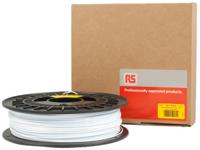 891-9303 RS PRO 1.75mm White PET-G 3D Printer Filament, 500g