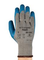 80100100 Ansell 80-100 Grey Cotton, Polyester Polyester Cotton Fibre Work Gloves, Size 10, Latex Coating