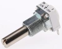p11s1v0flsy00502kl Vishay P11S 5kΩ Rotary Potentiometer 1-Gang Panel Mount, P11S1V0FLSY00502KL