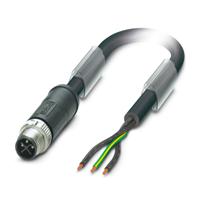 1411638 Phoenix Contact Male 3 way M12 to 3 way Free End Sensor Actuator Cable, 5 m