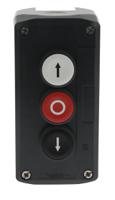 xald324 Schneider Electric Spring Return Enclosed Push Button - SPST, Polycarbonate, 3 Cutouts, Black, Red, White, Yes, IP66,