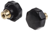 686-165 RS PRO Black Multiple Lobes Clamping Knob, M6, Threaded Hole