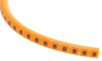 812-1269 RS PRO Snap On Cable Markers, Black on Orange, Pre-printed "6", 3 → 3.4mm Cable