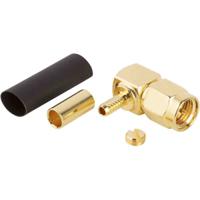 132182 Amphenol RF SMA Series, Plug Cable Mount SMA Connector, 50Ω, Solder Termination, Right Angle Body