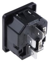 62004315 Schurter C14 Snap-In IEC Connector Male, 10A, 250 V