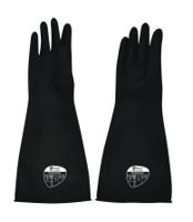 sc105-09 Polyco Healthline ChemprotecTM Black Latex Work Gloves, Size 9, Latex Coating