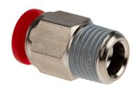 c01250828 Norgren Straight Threaded Adaptor, Push In 8 mm to R 1/4, Threaded-to-Tube Connection Style