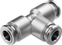 npqr-t-q6-e Festo NPQR Series T Fitting, Push In 6 mm to Push In 6 mm, Tube-to-Tube Connection Style, 8085717