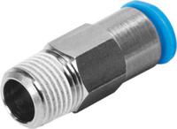 qsk-18-8 Festo Straight Threaded Adaptor, R 1/8 Male to Push In 8 mm, Threaded-to-Tube Connection Style, 153422