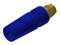 972357702 Hirschmann Test & Measurement Blue Female Banana Socket, 4 mm Connector, M4 Thread Termination, 32A, 1000V ac/dc, Gold