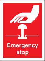 434-2033 RS PRO Vinyl Red Safe Conditions Label, Emergency Stop, English