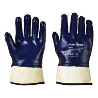 a302narl Portwest A302 Navy Polyester Puncture & Tear Resistant Gloves, Size L, Nitrile Coating