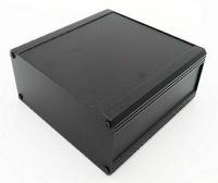 188-1279 RS PRO Black Extruded Aluminium Heat Sink Case, IP40, Black Lid, 200 x 100 x 175mm