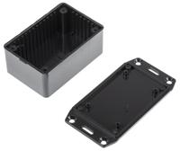 1591lsflbk Hammond 1591 Series Black ABS Enclosure, IP54, Flanged, Black Lid, 85 x 56 x 35mm