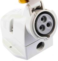 5181650t Scame IP66, IP67 Yellow Wall Mount 2P + E Industrial Power Socket, Rated At 16A, 110 V