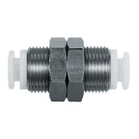 kge06-00 SMC KG Series Bulkhead Union, Push In 6 mm to Push In 6 mm, Tube-to-Tube Connection Style