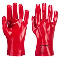 a427rerxl Portwest A427 Red Polyester General Handling Gloves, Size XL, Polyvinyl Chloride Coating