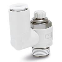 as2301fg-01-06s SMC AS2 Series Threaded Pneumatic Silencer & Exhaust Restrictor Function Fitting, R 1/8 Inlet Port, 6mm Tube Inlet
