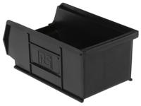 909-6906 RS PRO PP Storage Bin, 165mm x 100mm x 75mm, Black