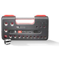 s360dbox4pb Facom 22-Piece Metric 1/2 in Standard Socket Set with Ratchet, 6 point