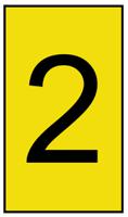 901-10173 HellermannTyton Ovalgrip Slide On Cable Markers, Black on Yellow, Pre-printed "2", 2.5 → 6mm Cable,