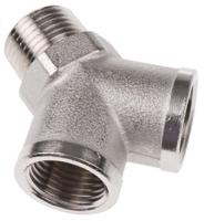 0911-00-21 Legris 0911 Series Y Threaded Adaptor, G 1/2 Female to G 1/2 Female, Threaded Connection Style