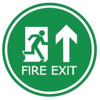 136-6412 Vinyl Fire Exit Arrow, FIRE EXIT, English, Exit Sign