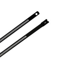 183-4172 RS PRO Cable Tie, Ladder Single Lock, 225mm x 7 mm, Black 316 Stainless Steel, Pk-100