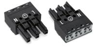 770-203 WAGO 770 Series Lighting Connector, 3-Pole, Female, 3-Way, Cable Mount, 25A