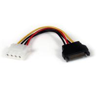 lp4satafm6in StarTech.com Male SATA Power to Female LP4  Cable, 6in