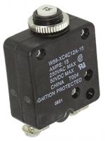 w58-xc4c12a-15 TE Connectivity Thermal Circuit Breaker - W58  Single Pole 50 V dc, 250V ac Voltage Rating, 15A Current Rating