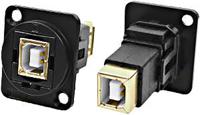 203-5567 RS PRO Straight, Panel Mount, Socket to Socket- Single Port Type B to B 2.0 IP40 Feedthrough USB Connector